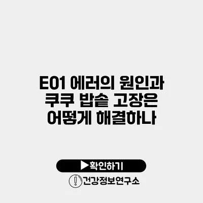E01 에러의 원인과 쿠쿠 밥솥 고장은 어떻게 해결하나