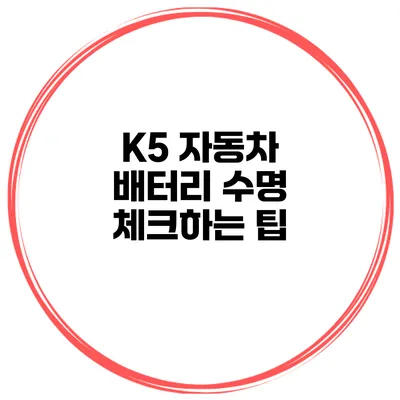 K5 자동차 배터리 수명 체크하는 팁