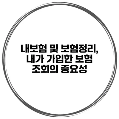 내보험 및 보험정리, 내가 가입한 보험 조회의 중요성