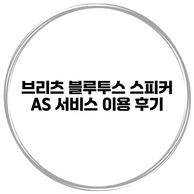 브리츠 블루투스 스피커 AS 서비스 이용 후기