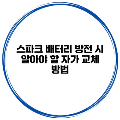 스파크 배터리 방전 시 알아야 할 자가 교체 방법