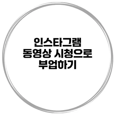 인스타그램 동영상 시청으로 부업하기