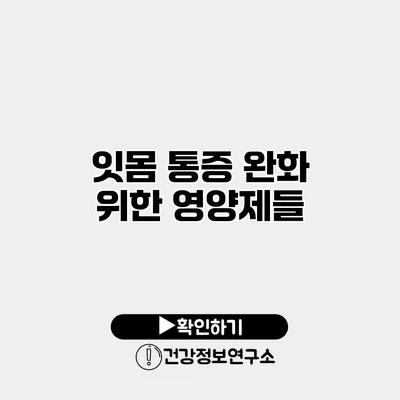 잇몸 통증 완화 위한 영양제들