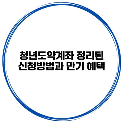 청년도약계좌 정리된 신청방법과 만기 혜택