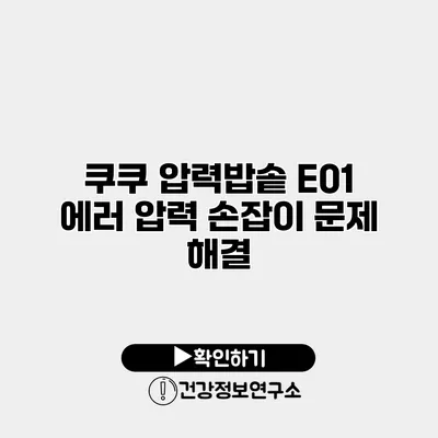 쿠쿠 압력밥솥 E01 에러 압력 손잡이 문제 해결