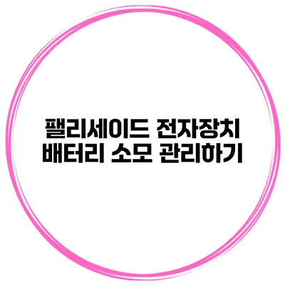 팰리세이드 전자장치 배터리 소모 관리하기