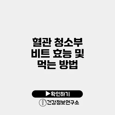 혈관 청소부 비트 효능 및 먹는 방법